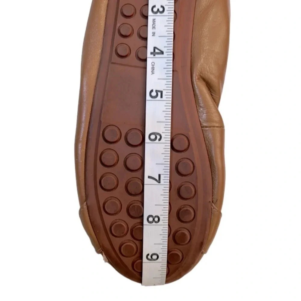 Adam Tucker by Me Too Nellie Tan Leather Ballet Flat Gold Buckle Size 7.5 - Picture 11 of 11